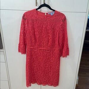 NWT Draper James Pink Lace Dress with Bell Sleeves (Lace Rosslyn Dress size 10)
